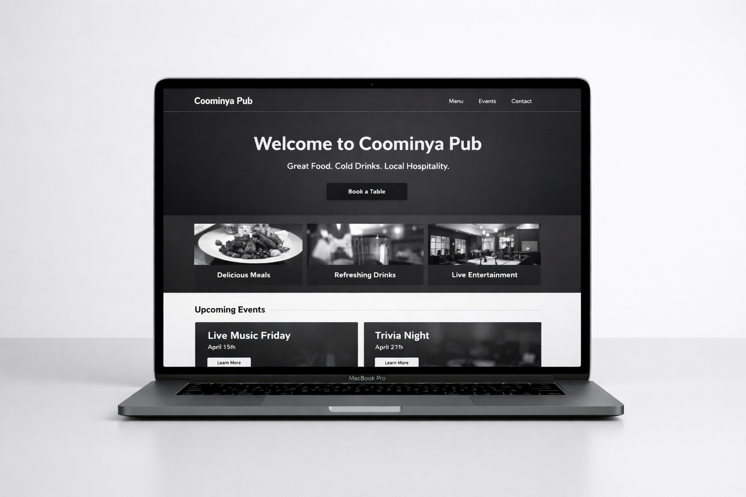 Coominya Pub Landing Page